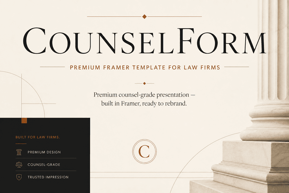 CounselForm — premium Framer template preview